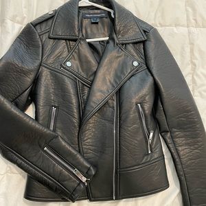 NWT French Connection Black Leather Jacket